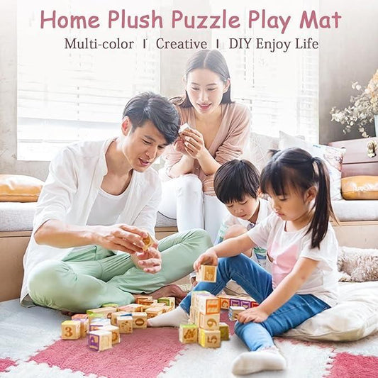 Interlocking Carpet Tiles Mat (6pc) – Soft Foam Play Mat for Kids