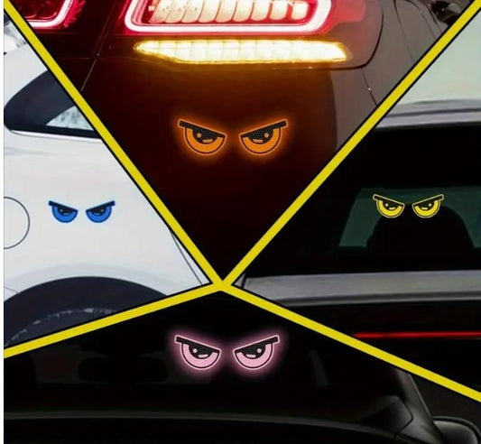 Monster Eyes Car Reflective Stickers – 4-Piece Set (Pack of 2)