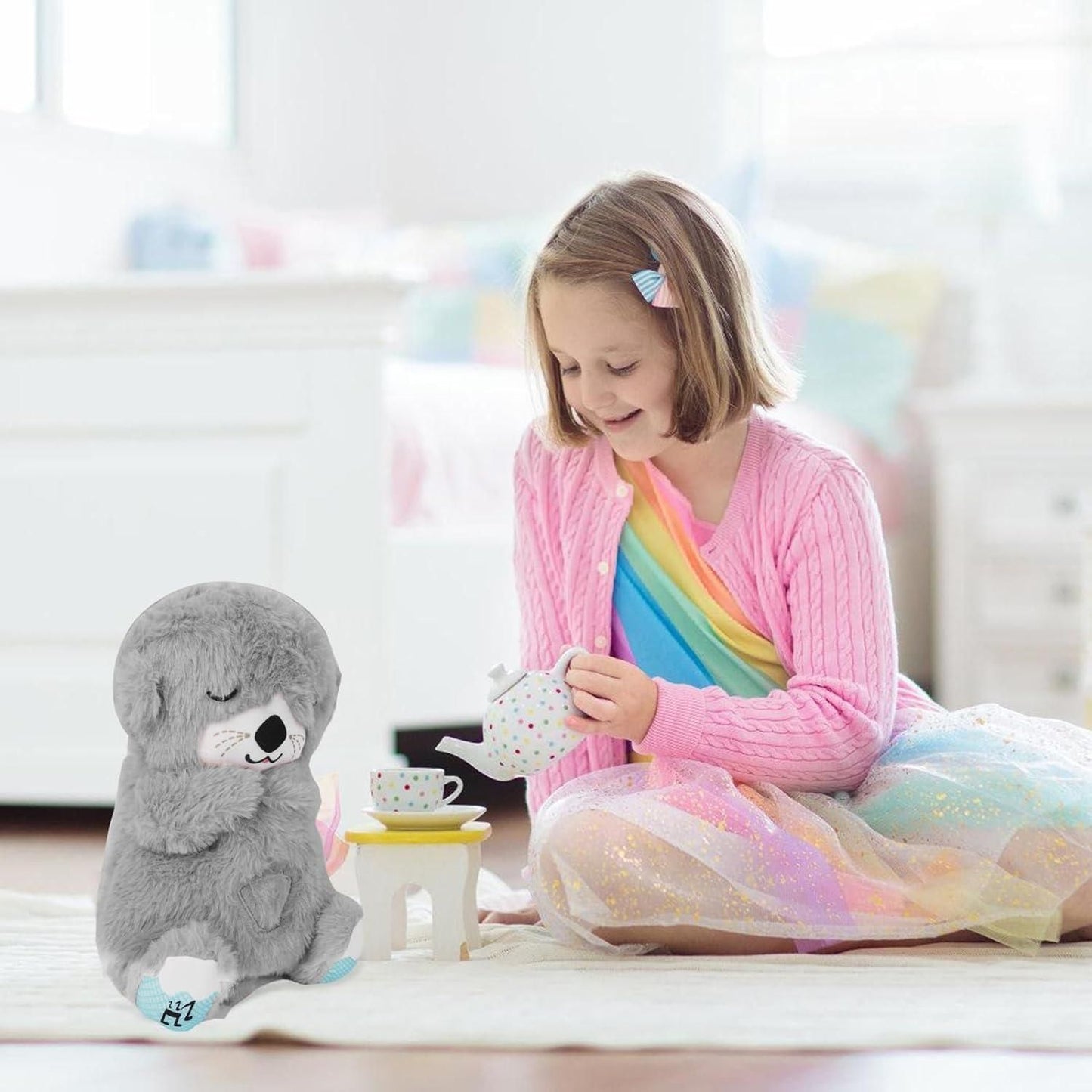 Breathing Teddy Bear with Soothing Music – Plush Comfort Toy for Kids