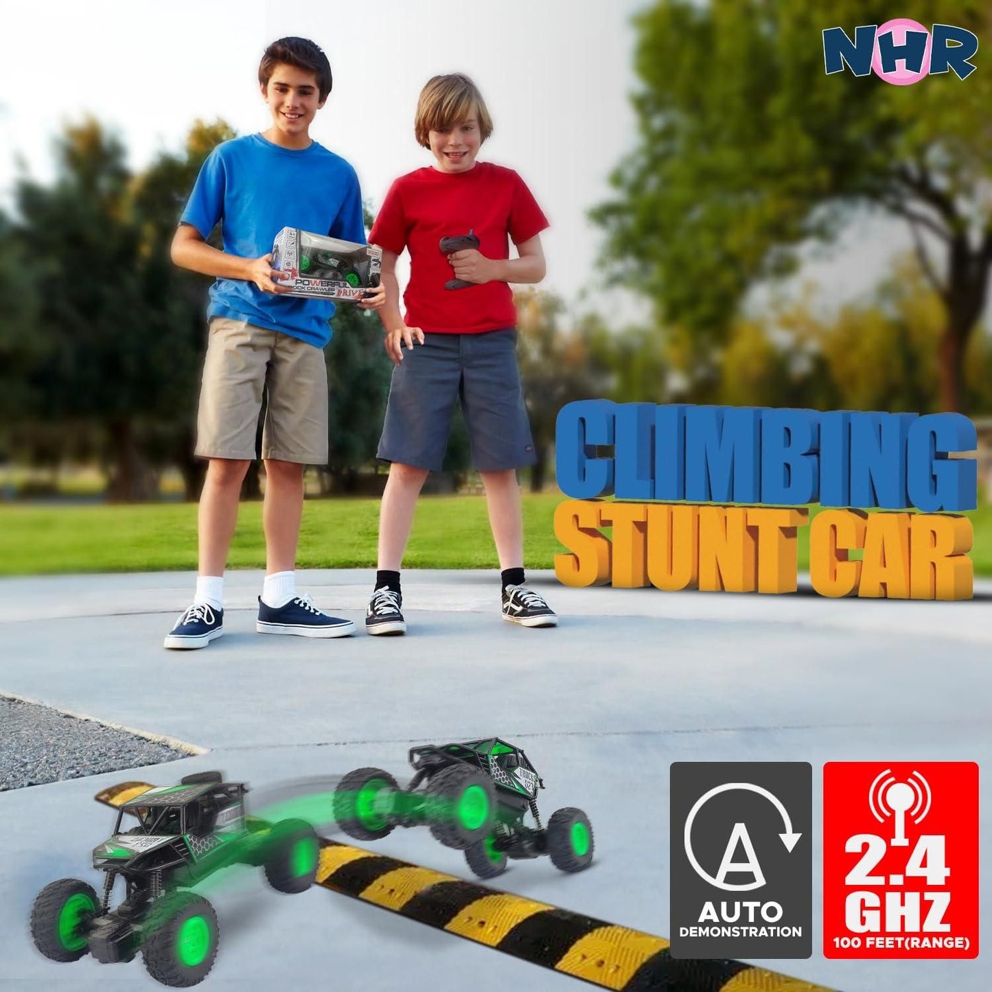 Rechargeable 4x4 Rock Crawling Rally Car – Green RC Monster Truck