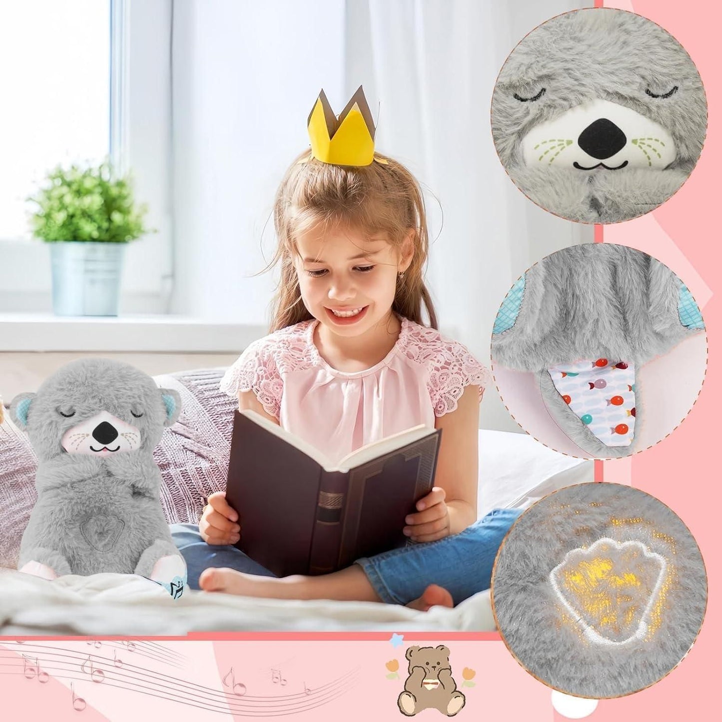 Breathing Teddy Bear with Soothing Music – Plush Comfort Toy for Kids