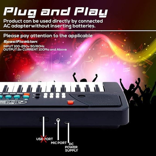 37-Key Piano Keyboard Toy – With Mic, USB Power & Sound Recording!