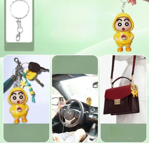 Shinchan Face Changing Keychain – Funny Mood Flip Keyring for Kids & Fans