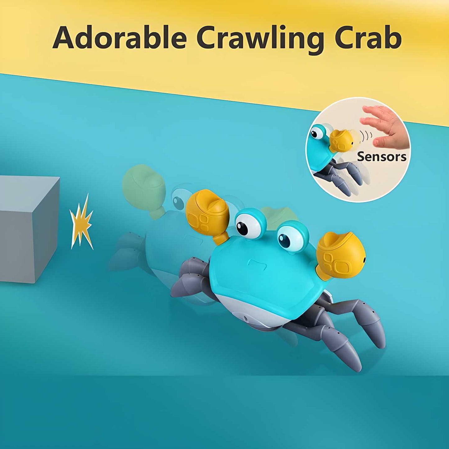 Infant Crawling Crab Toy – Interactive Moving Baby Toy with Music & Lights