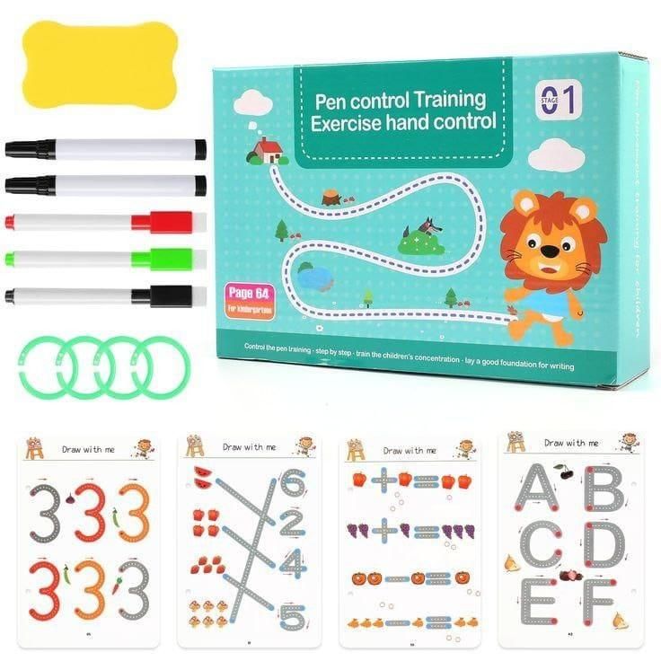 Pen Control Training Exercise Book – Handwriting & Tracing Practice for Kids