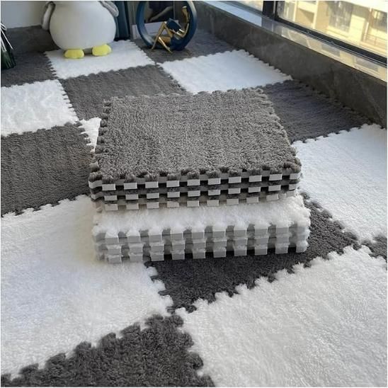 Interlocking Carpet Tiles Mat (6pc) – Soft Foam Play Mat for Kids