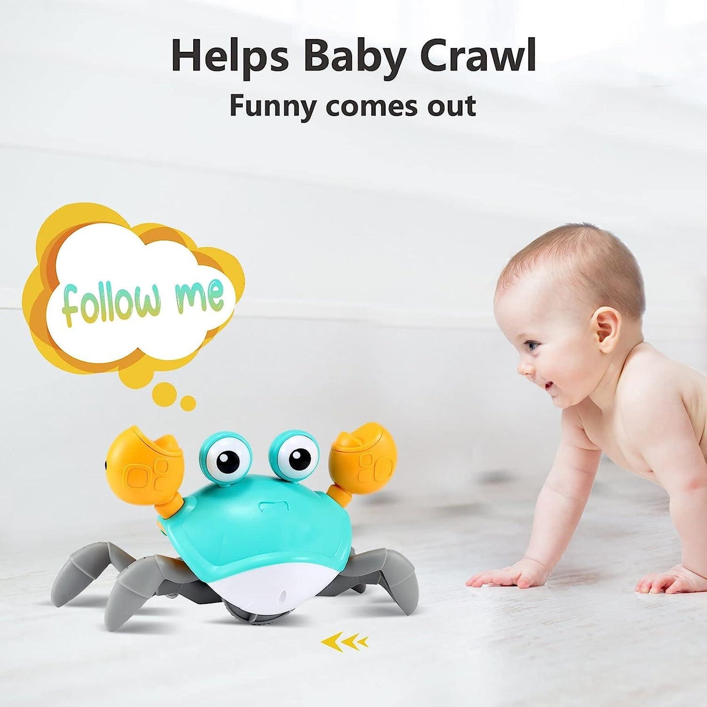 Infant Crawling Crab Toy – Interactive Moving Baby Toy with Music & Lights