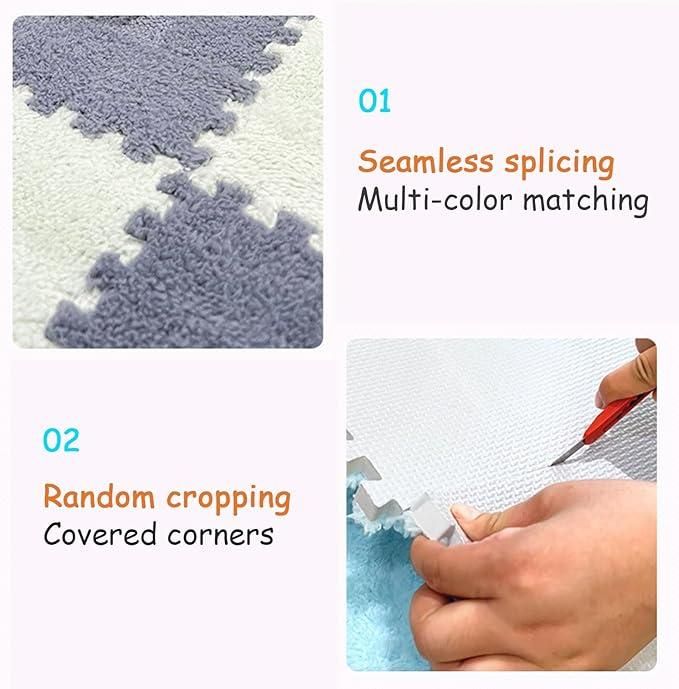 Interlocking Carpet Tiles Mat (6pc) – Soft Foam Play Mat for Kids