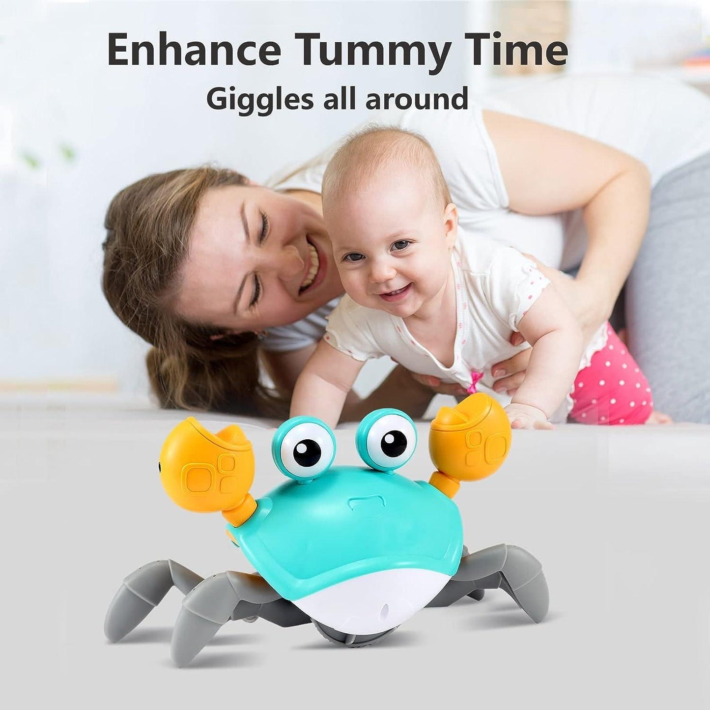 Infant Crawling Crab Toy – Interactive Moving Baby Toy with Music & Lights