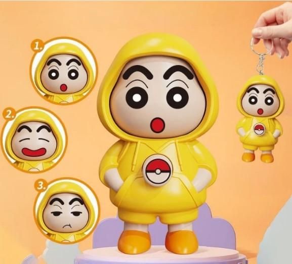 Shinchan Face Changing Keychain – Funny Mood Flip Keyring for Kids & Fans