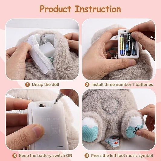 Breathing Teddy Bear with Soothing Music – Plush Comfort Toy for Kids