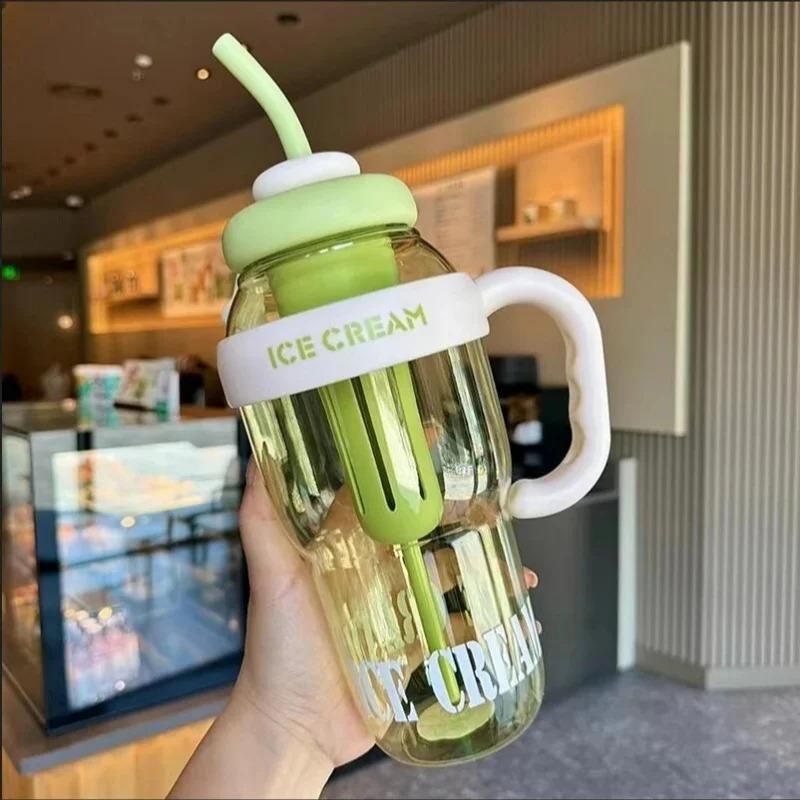 Water Bottle with Handle and Straw – Cute & Convenient Hydration Buddy!