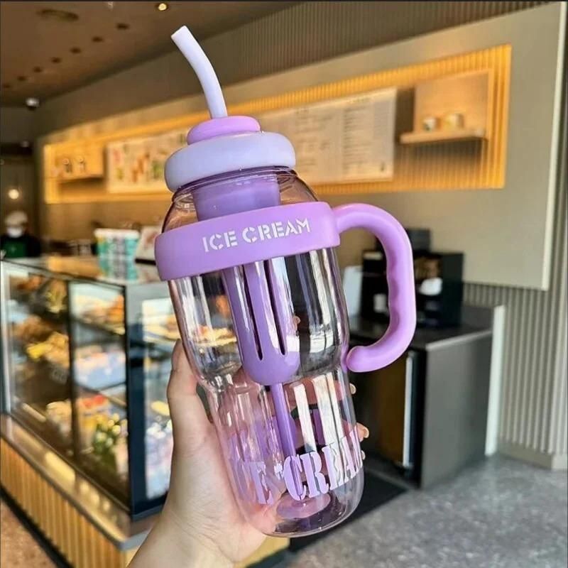 Water Bottle with Handle and Straw – Cute & Convenient Hydration Buddy!