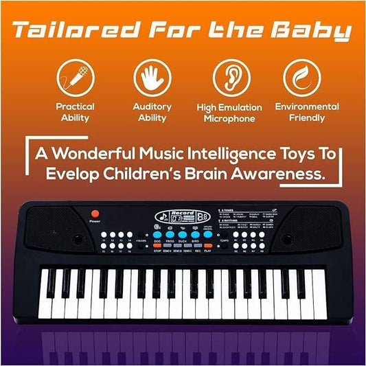 37-Key Piano Keyboard Toy – With Mic, USB Power & Sound Recording!