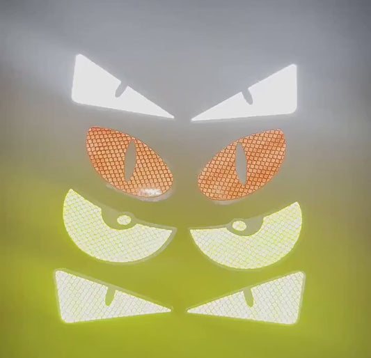 Monster Eyes Car Reflective Stickers – 4-Piece Set (Pack of 2)